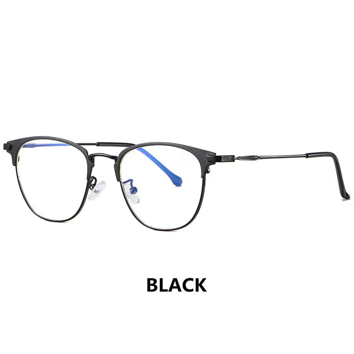Kocolior Unisex Full Rim Square Alloy Acetate Hyperopic Reading Glasses 3389 Reading Glasses Kocolior Black China +25