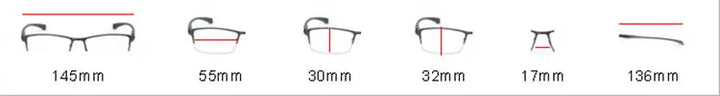 Hotochki Unisex Semi Rim Square Alloy Eyeglasses 69065