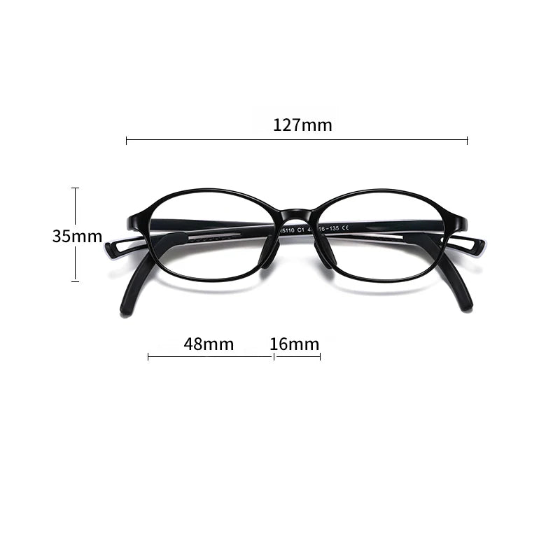 Reven Jate Unisex Youths's Full Rim Oval Tr 90 Eyeglasses 51104