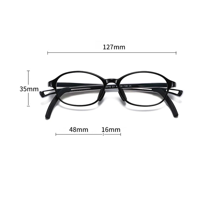 Reven Jate Unisex Youths's Full Rim Oval Tr 90 Eyeglasses 51104