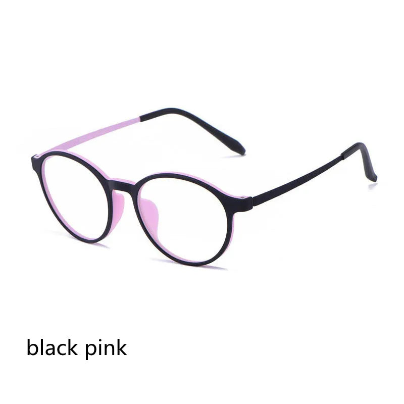 Kocolior Unisex Full Rim Round Rubber Titanium Hyperopic Reading Glasses 9135 Reading Glasses Kocolior Black Pink China 0