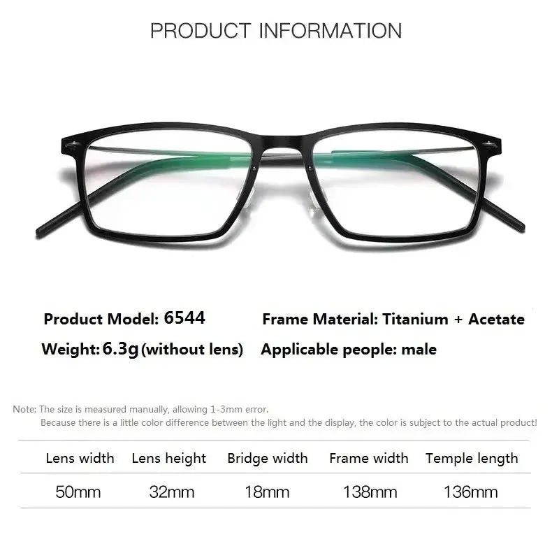 Aimee Unisex Full Rim Square Titanium Acetate Eyeglasses 486544 FuzWeb