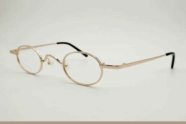 Yujo Unisex Full Rim Small Oval Alloy Eyeglasses 811004 Full Rim Yujo   