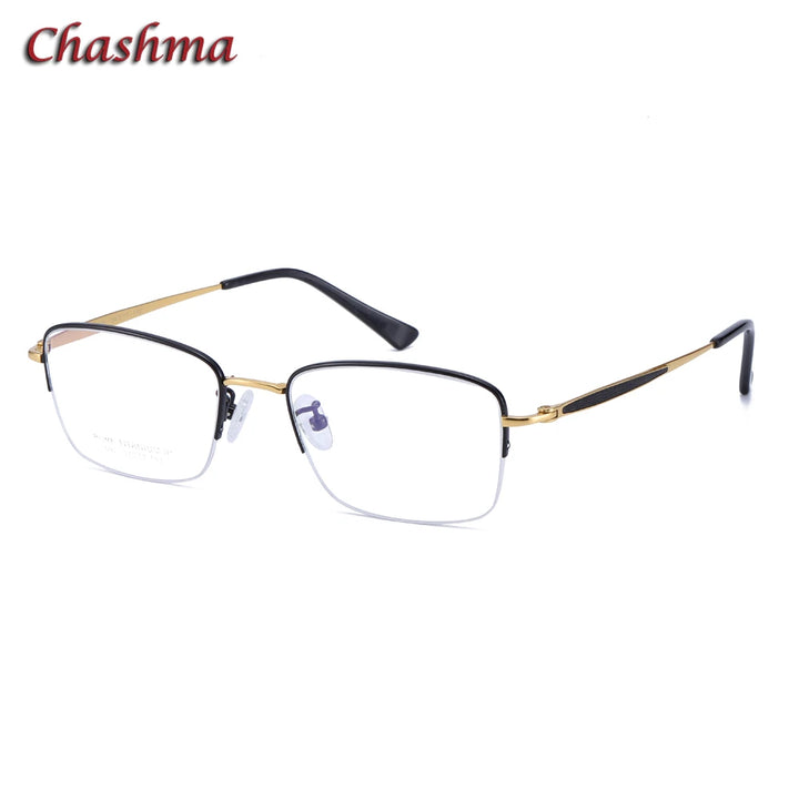 Chashma Ochki Men's Semi Rim Square Titanium Eyeglasses 89234