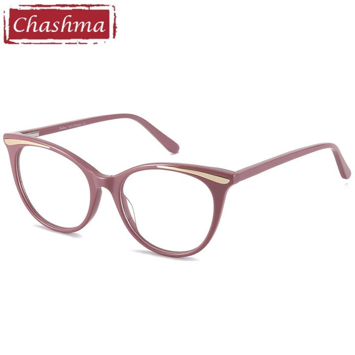 Chashma Ottica Women's Full Rim Square Cat Eye Acetate Eyeglasses 110423 Full Rim Chashma Ottica Pink