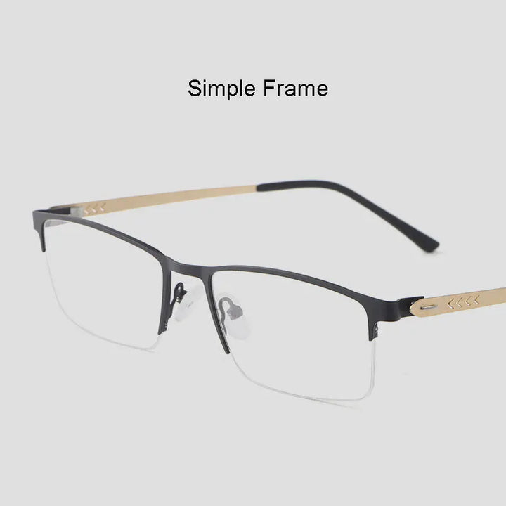 Hotochki Men's Semi Rim Square Alloy Eyeglasses 9841 Semi Rim Hotochki   