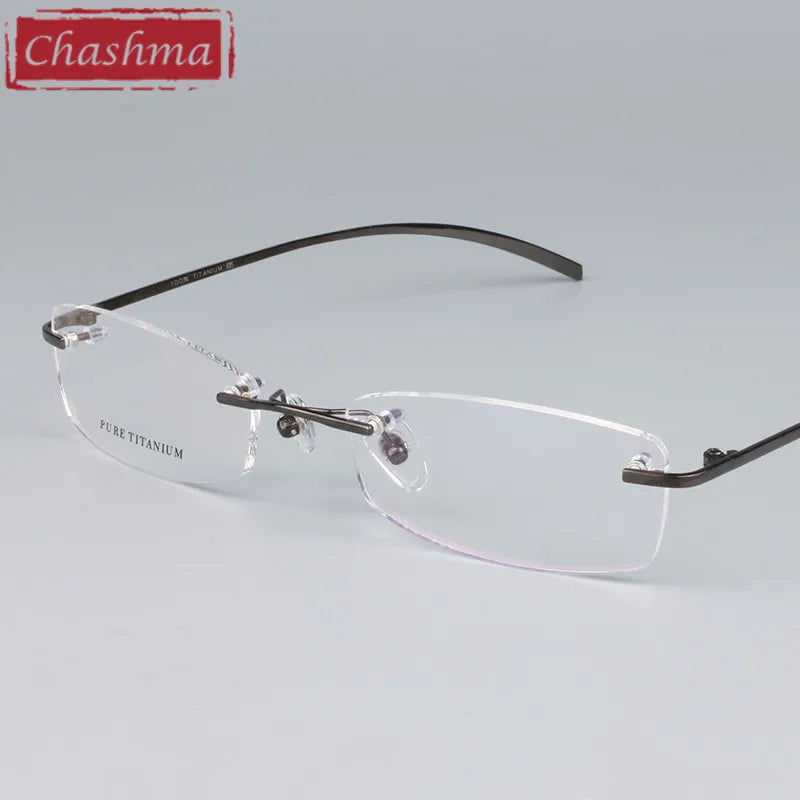 Chashma Ottica Women's Rimless Square Titanium Eyeglasses102844