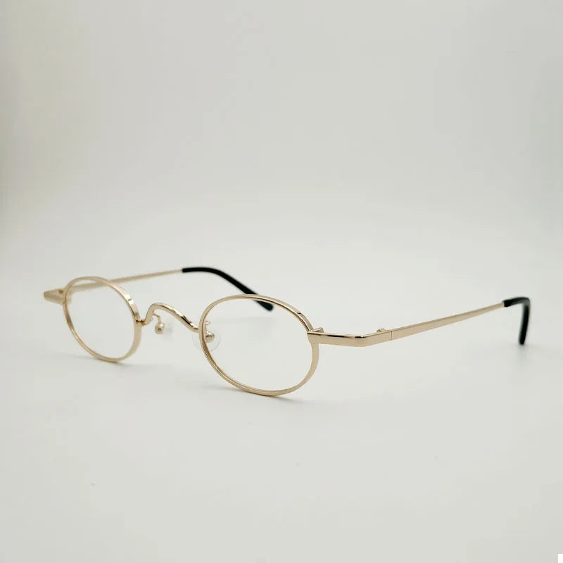 Yujo Unisex Full Rim Small Oval Alloy Eyeglasses 811004 Full Rim Yujo   