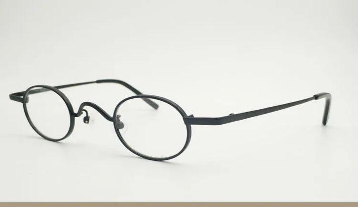 Yujo Unisex Full Rim Small Oval Alloy Eyeglasses 811004 Full Rim Yujo   