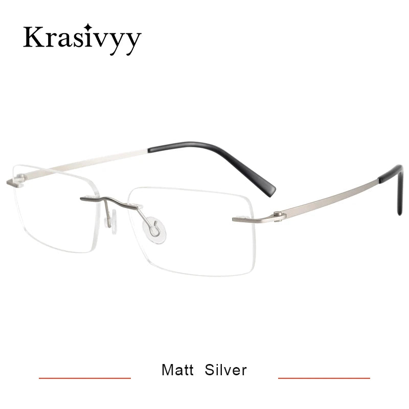 Krasivyy Women's Rimless Square Titanium Eyeglasses 45007