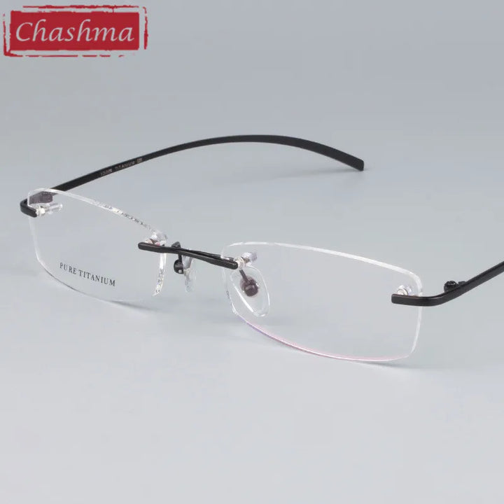 Chashma Ottica Women's Rimless Square Titanium Eyeglasses102844