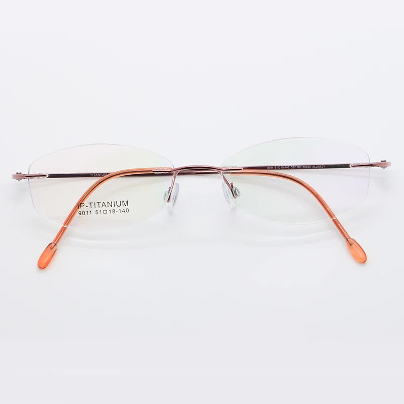 Bclear Women's Rimless Oval Cat Eye Titanium Eyeglasses 49011