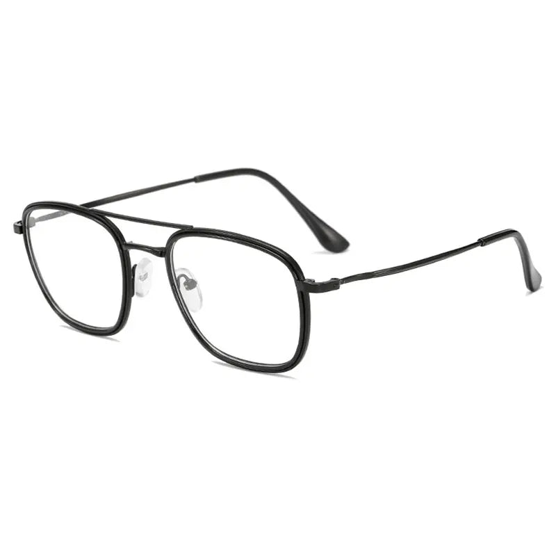 Handoer Unisex Full Rim Square Double Bridge Alloy Eyeglasses 2624 Full Rim Handoer Black  