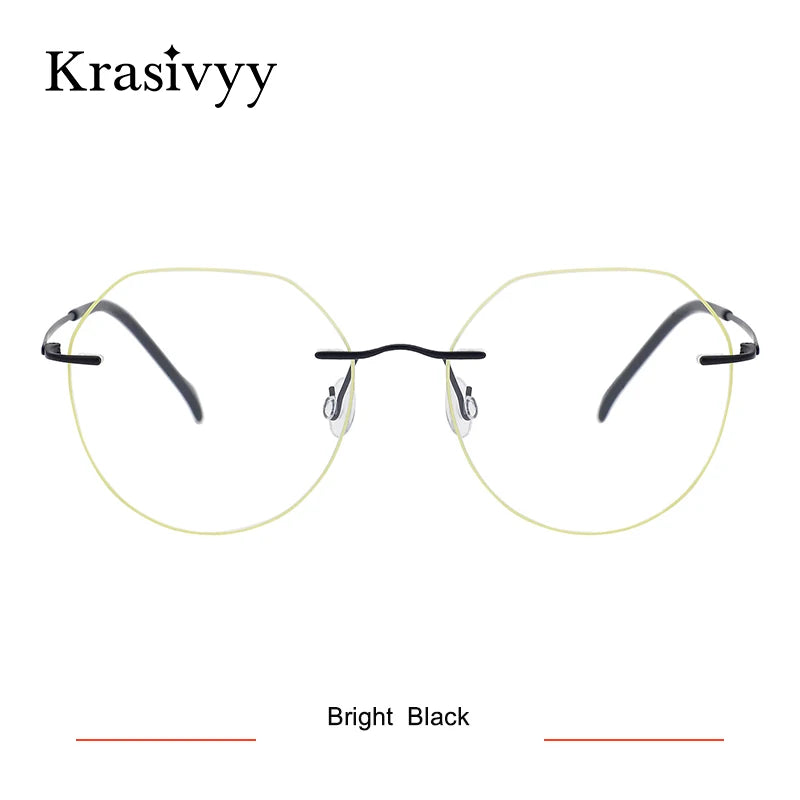 Krasivyy Women's Rimless Flat Top Oval Titanium  Eyeglasses 331008