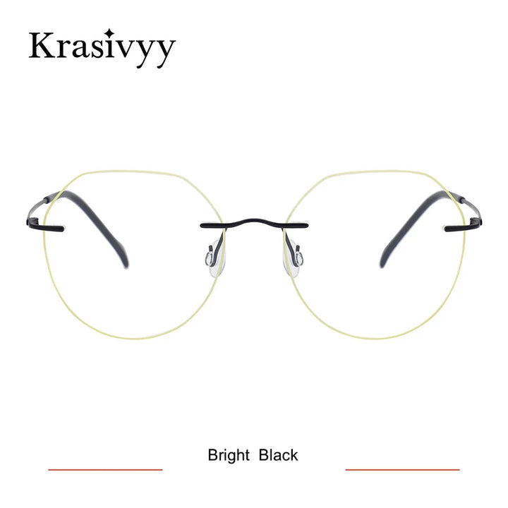 Krasivyy Women's Rimless Flat Top Oval Titanium  Eyeglasses 331008