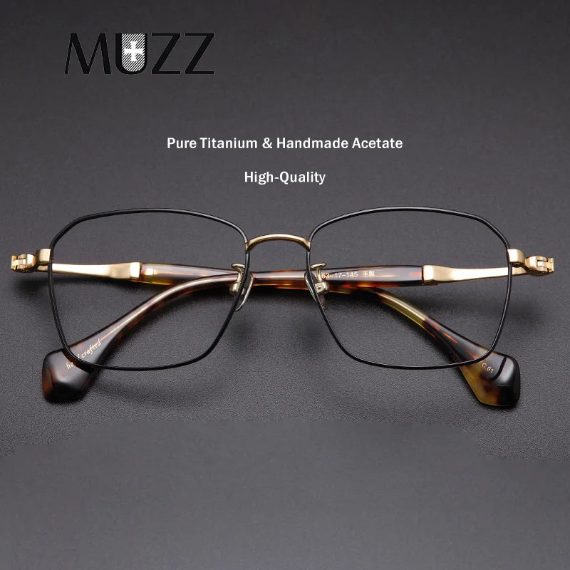 Muzz M1065 unisex square pure titanium prescription eyeglasses