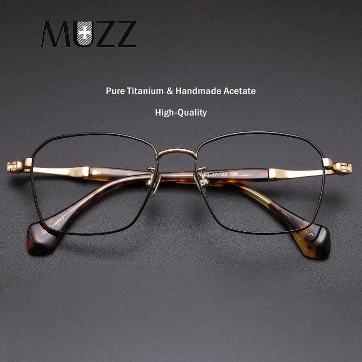 Muzz M1065 unisex square pure titanium prescription eyeglasses