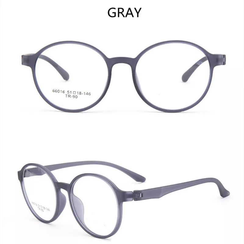 Kocolior Unisex Full Rim Round Tr 90 Hyperopic Reading Glasses 66016 Reading Glasses Kocolior Gray China 0