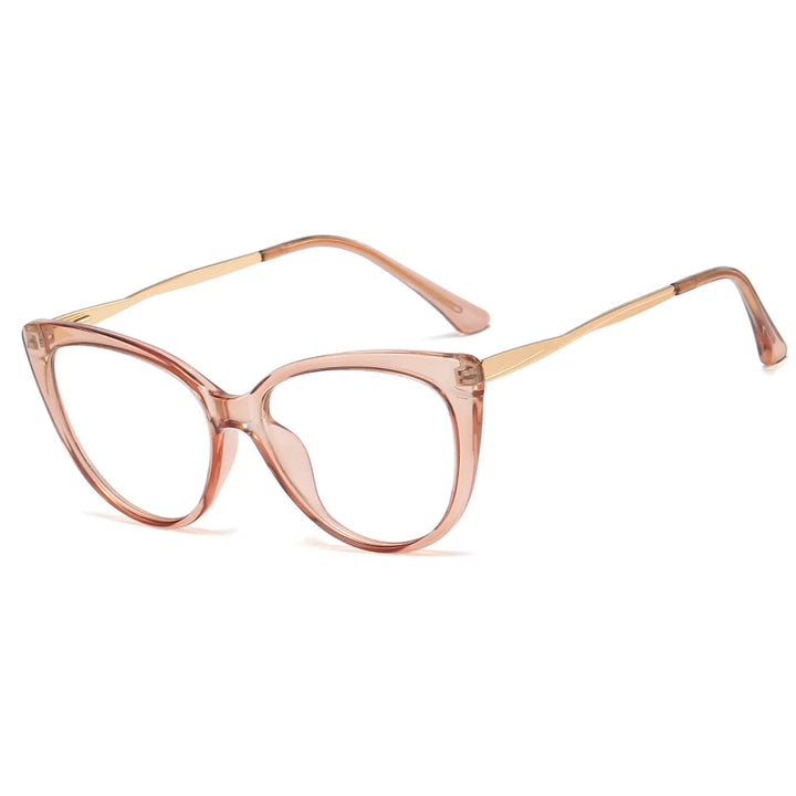Reven Jate Women's Full Rim Oval Cat Eye Tr 90 Alloy Eyeglasses 92388