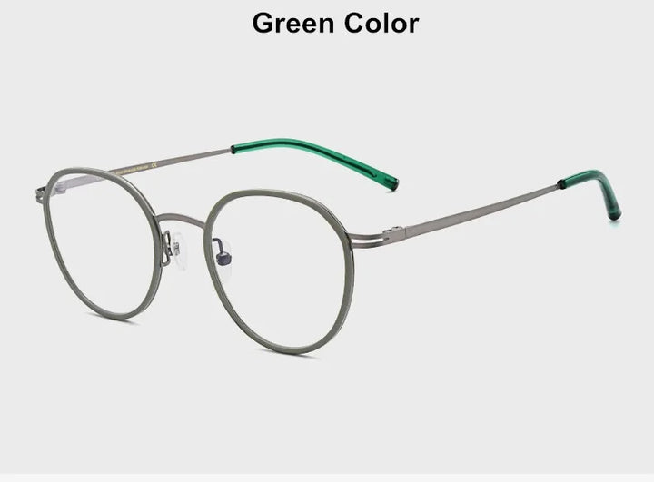 Aimee Unisex Full Rim Round Titanium Acetate Eyeglasses 6007 Full Rim Aimee green  