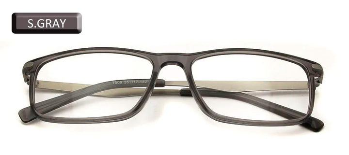 Esnbie Unisex Full Rim Square Acetate Titanium Eyeglasses 20091 Full Rim Esnbie eyewear GRAY  