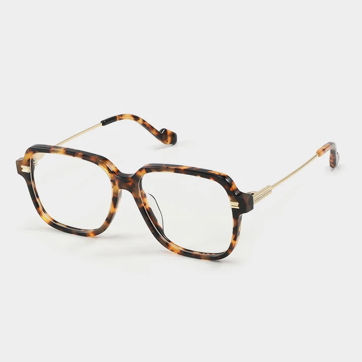 Aimee Unisex Full Rim Square Brow Line Acetate Eyeglasses 10544 Full Rim Aimee Tortoise  