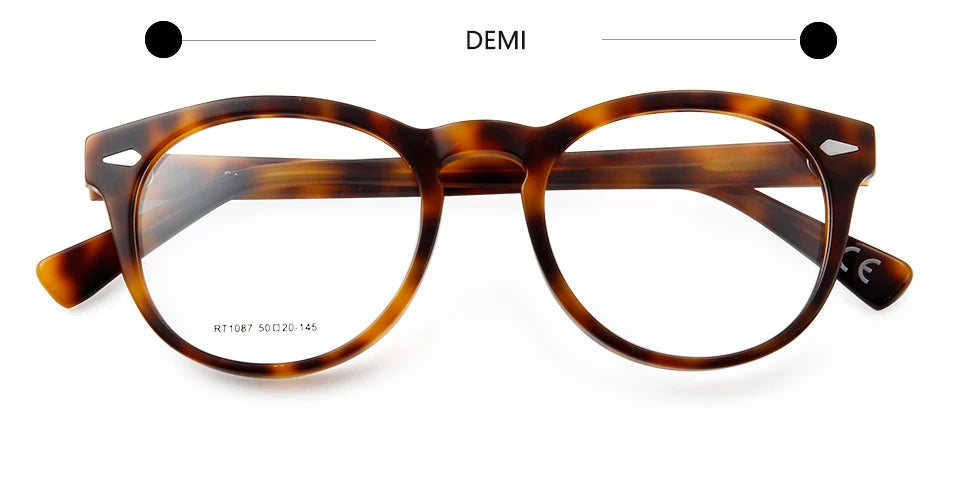 Esnbie Unisex Full Rim Square Round Acetate Eyeglasses 10871 Full Rim Esnbie eyeglasses demi