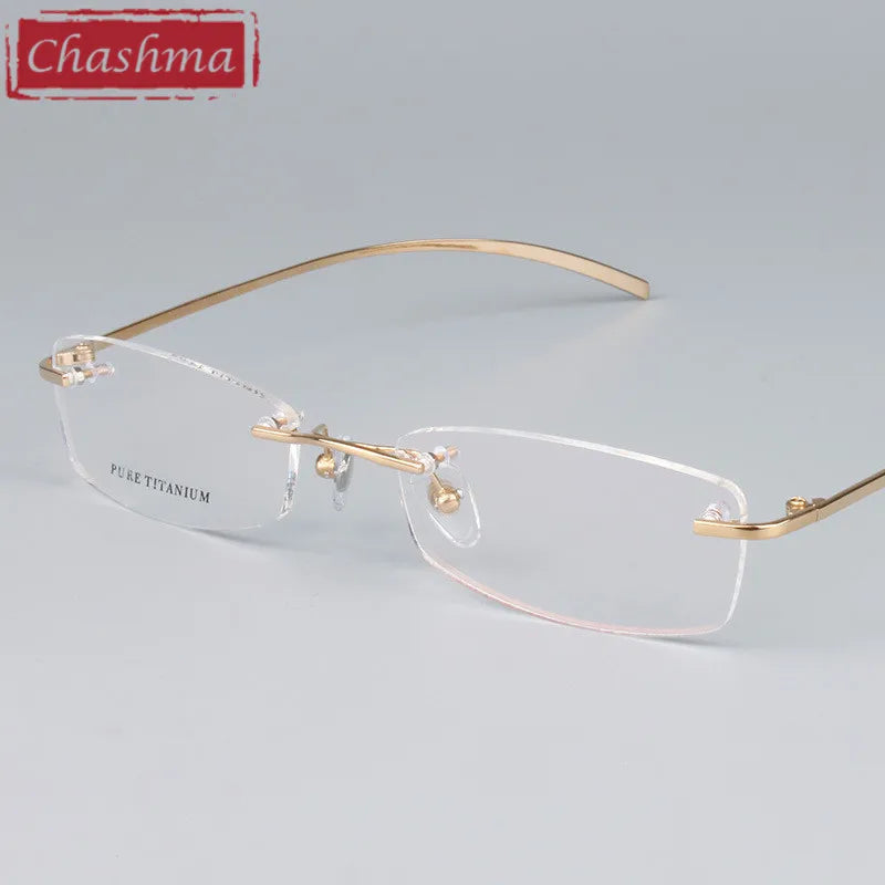 Chashma Ottica Women's Rimless Square Titanium Eyeglasses102844