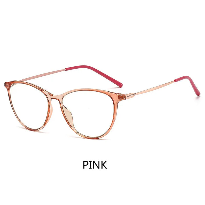 Kocolior Unisex Full Rim Cat Eye Tr 90 Alloy Hyperopic Reading Glasses S902 Reading Glasses Kocolior Pink China +25