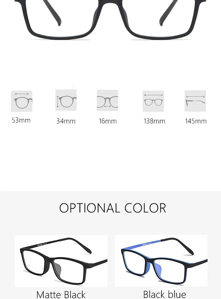 Kocolior Unisex Full Rim Square Tr 90 Titanium Eyeglasses 3048 Full Rim Kocolior   