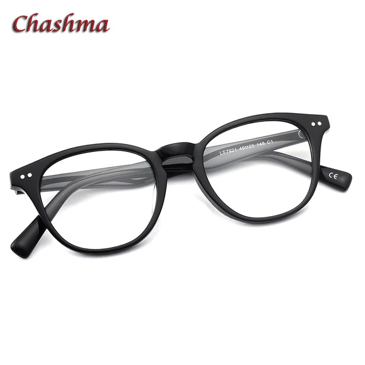 Chashma Ochki Women's Full Rim Round Acetate Alloy Eyeglasses 27921