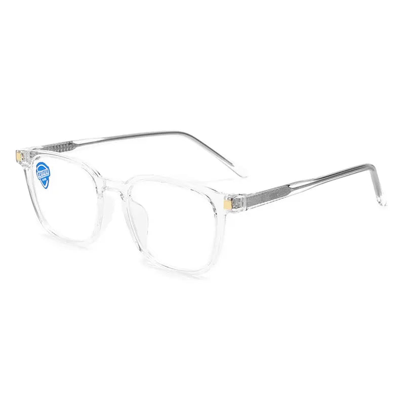 Hotony Unisex Full Rim Square Tr 90 Alloy Spring Hinge Eyeglasses 8845 Full Rim Hotony Transparent-C3  