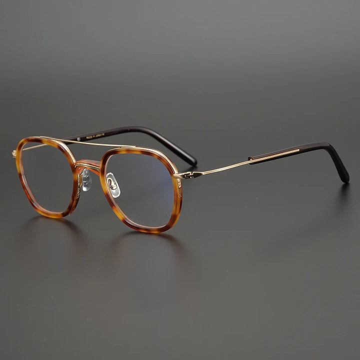 Aimee Unisex Full Rim Oval Double Bridge Titanium Acetate Eyeglasses 7115 Full Rim Aimee Tortoise  