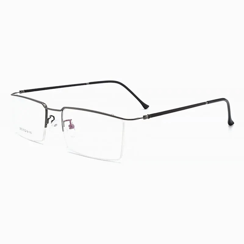 Hotochki Women's Semi Rim Square Brow Line Alloy Eyeglasses 942533 Semi Rim Hotochki GRAY