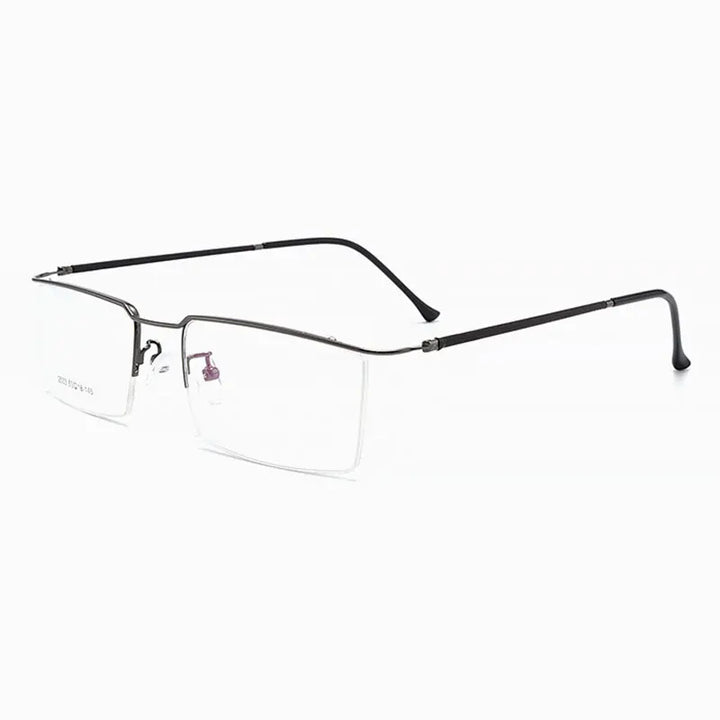 Hotochki Women's Semi Rim Square Brow Line Alloy Eyeglasses 942533 Semi Rim Hotochki GRAY