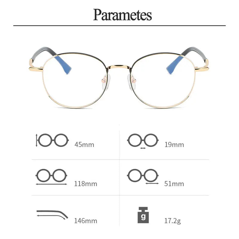 Hotony Women's Full Rim Small Size Round Tr 90 Alloy Eyeglasses 88606 Full Rim Hotony