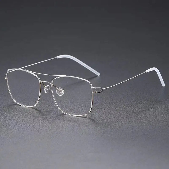 Aimee Unisex Full Rim Square Double Bridge Titanium Eyeglasses 1554 Full Rim Aimee   