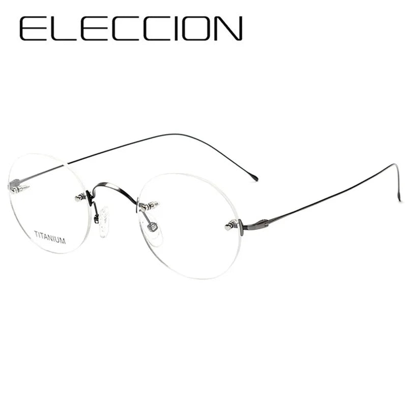 Eleccion Women's Rimless Round Titanium Eyeglasses 16035 Rimless Eleccion