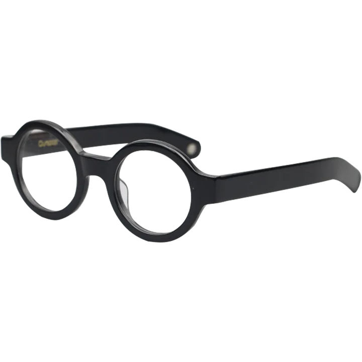 Cubojue Unisex Full Rim Round Acetate Reading Glasses 83014 Reading Glasses Cubojue Black no function lens 0 