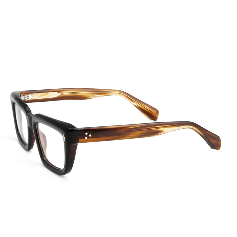 Esnbie Unisex Full Rim Square Acetate Eyeglasses 1-407-1