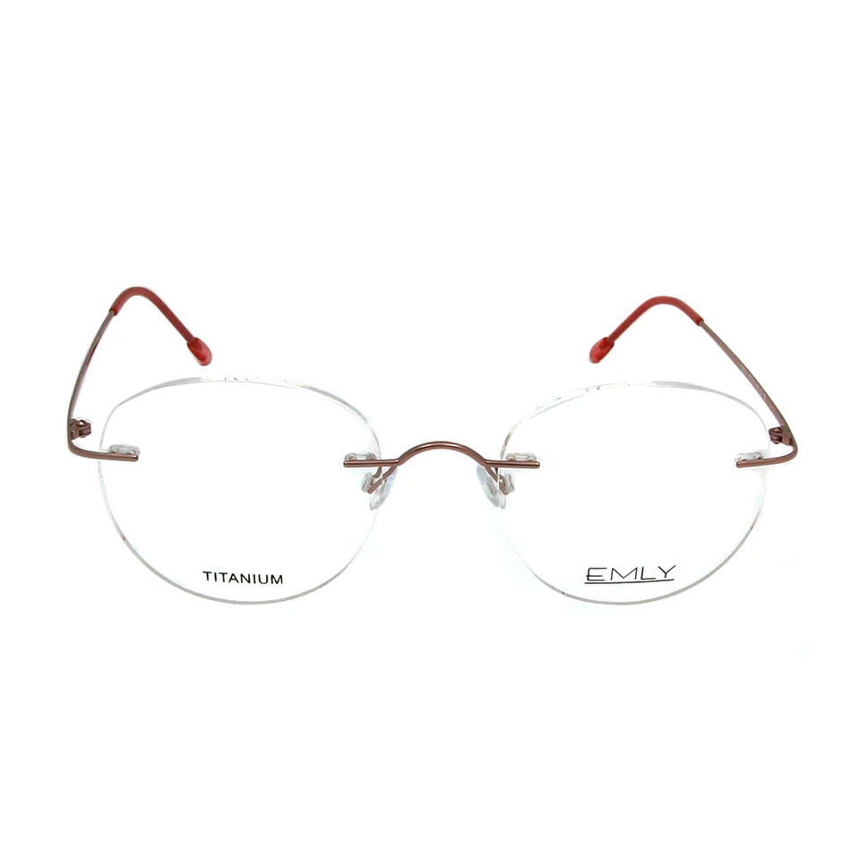 Esnbie Unisex Rimless Oval Round Titanium Eyeglasses 80011 Rimless Esnbie   