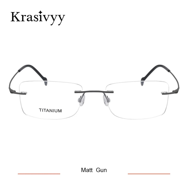 Krasivyy Unisex Rimless Square Screwless Titanium Eyeglasses 316008
