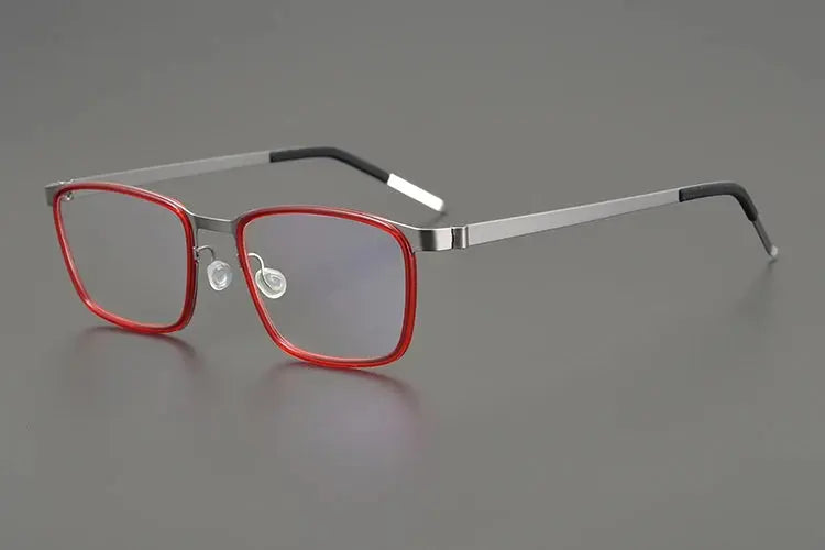 Bobbie 971100 Unisex Square Titanium Acetate Full Rim Frames FuzWeb