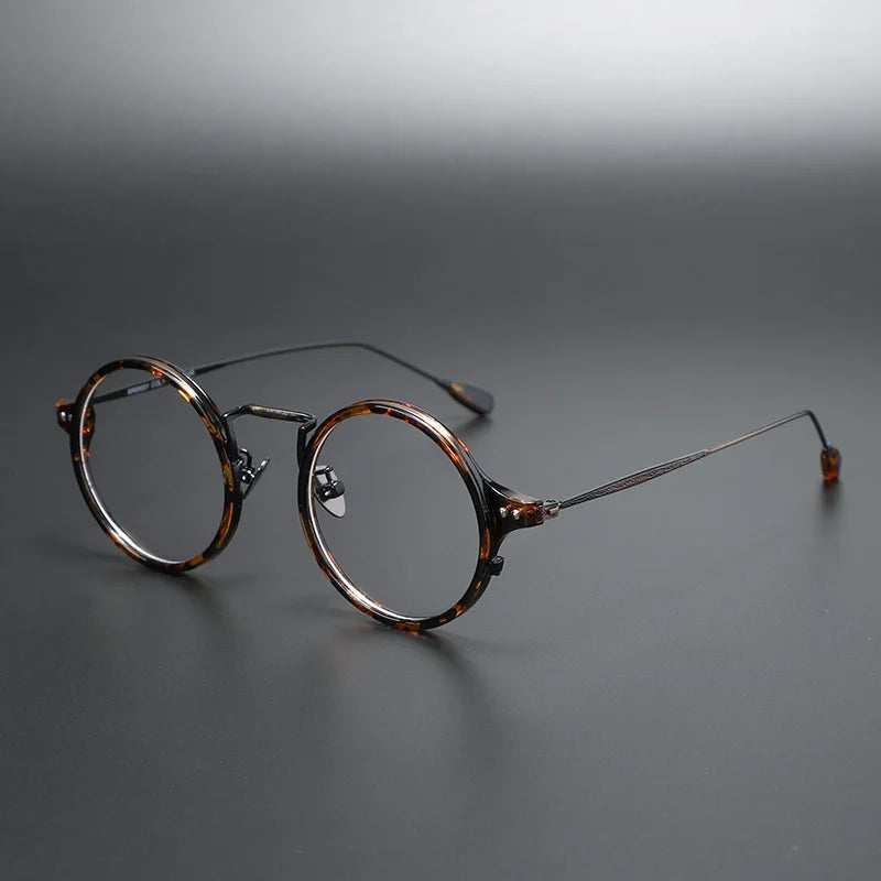 Cubojue Unisex Full Rim Round Tr 90 Titanium Reading Glasses 48133