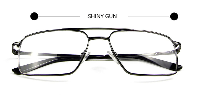 Esnbie Unisex Full Rim Square Double Bridge Alloy Eyeglasses 11361 Full Rim Esnbie MEN frame SGUN  