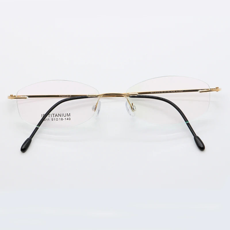 Bclear Women's Rimless Oval Cat Eye Titanium Eyeglasses 49011
