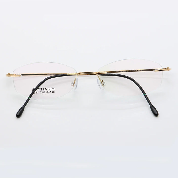 Bclear Women's Rimless Oval Cat Eye Titanium Eyeglasses 49011