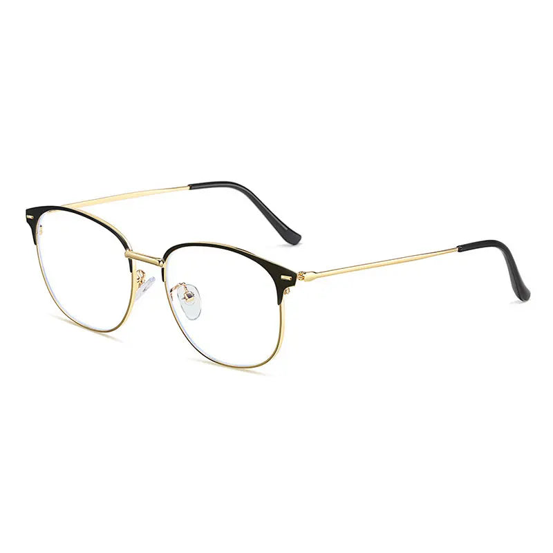 Handoer Women's Full Rim Oval Square Tr 90 Alloy Eyeglasses 5552 Full Rim Handoer BLACK GOLD  