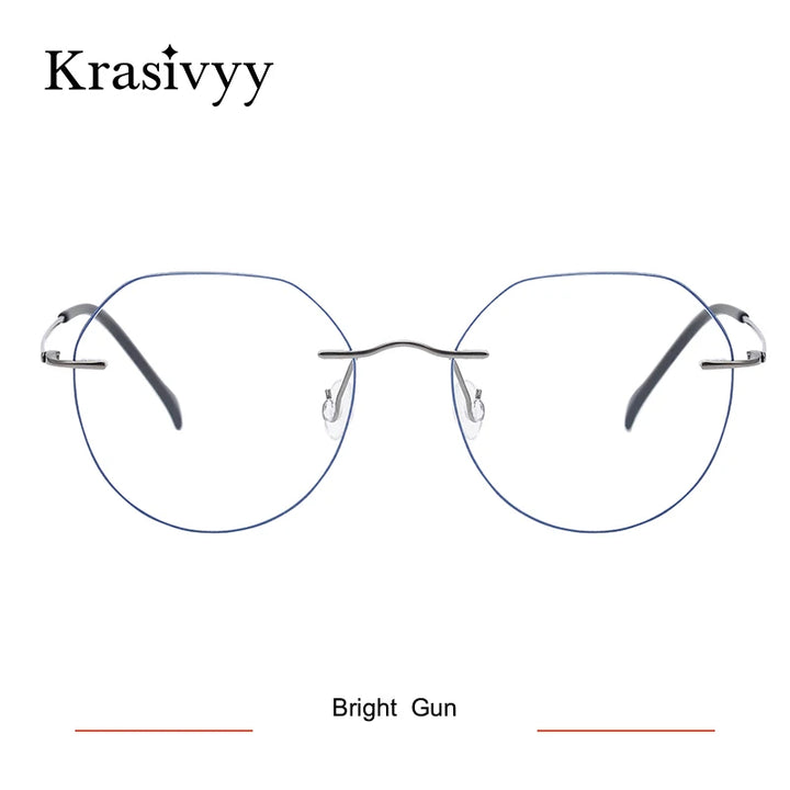 Krasivyy Women's Rimless Flat Top Oval Titanium  Eyeglasses 331008