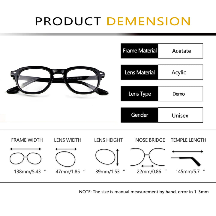 Esnbie Women's Full Rim Oval Square Acetate Eyeglasses 610841